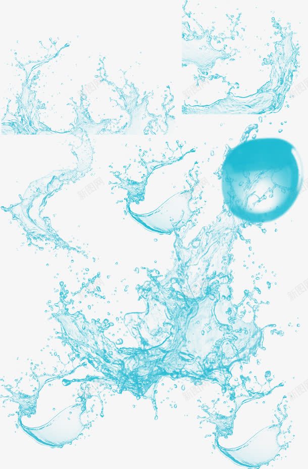 水花效果png免抠素材_新图网 https://ixintu.com 水花 溅水 效果