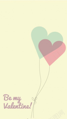 多彩心形气球图案情人节背景图背景