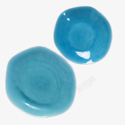 蓝色的盘子蓝色水晶釉盘子高清图片