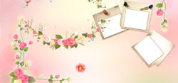 鲜花花卡粉色背景高清图片
