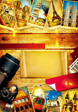金色铁塔素材金色大气高档暑假旅行背景高清图片