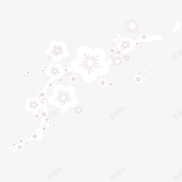 卡通梅花装饰图案png免抠素材_新图网 https://ixintu.com 白色梅花 装饰图案 2018狗年 传统 中国风 矢量图案