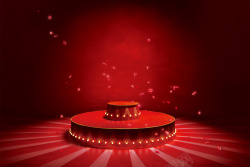 精致舞台红色马戏团花瓣精致舞台灯光背景高清图片