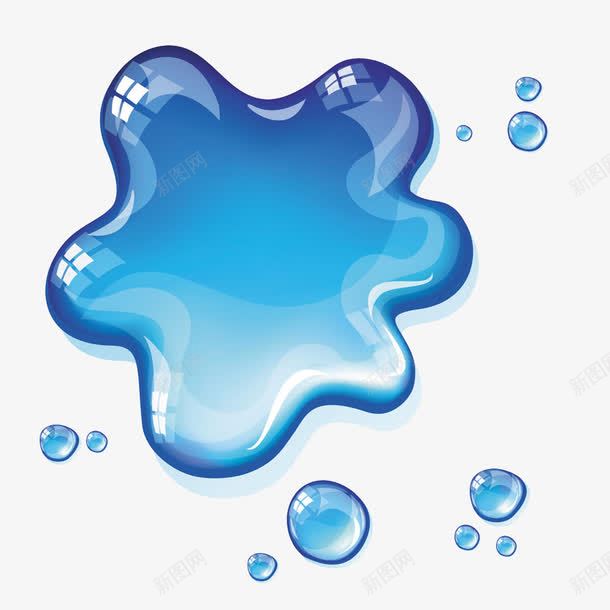 花形水珠png免抠素材_新图网 https://ixintu.com 花形 水珠 光效 蓝色
