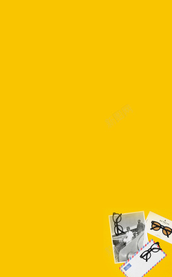 明黄色卡通手绘明黄色H5背景高清图片