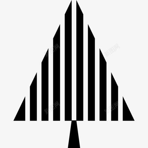圣诞树的条纹图标png_新图网 https://ixintu.com 线 形状 线条 树 松树