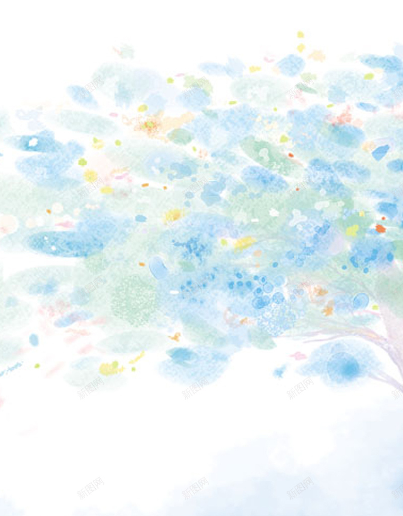 手绘树木H5背景jpg设计背景_新图网 https://ixintu.com 梦幻 抽象 唯美 树木 涂鸦 蓝色 卡通 童趣 手绘