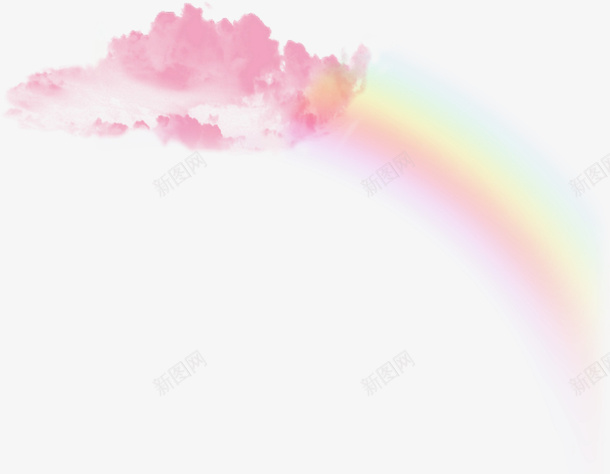 粉色云和彩虹png免抠素材_新图网 https://ixintu.com 云朵 粉色云 彩虹 天气 云雾
