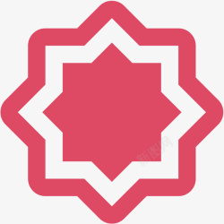 红色八角星装饰矢量图案素材