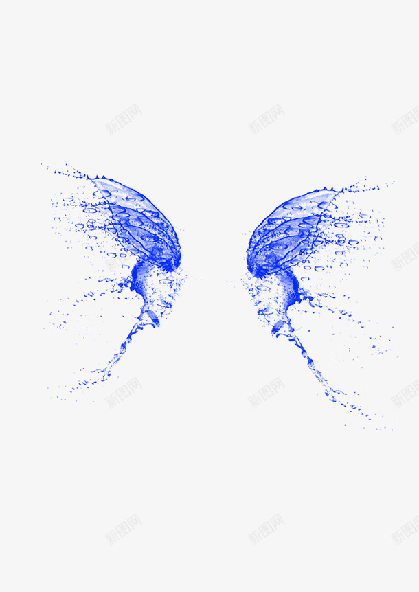 水花翅膀效果psd免抠素材_新图网 https://ixintu.com 水花 翅膀 效果