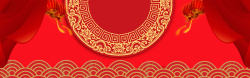 古代大街年货节新春喜庆灯笼红色电商海报背景高清图片