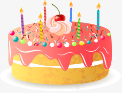 彩色奶油蛋糕草莓奶油蛋糕设计素材高清图片