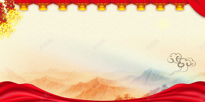中国风喜庆红色新年鸡年海报jpg设计背景_新图网 https://ixintu.com 中国风 红色 灯笼 红绸 鸡年 开心 喜悦 幸福