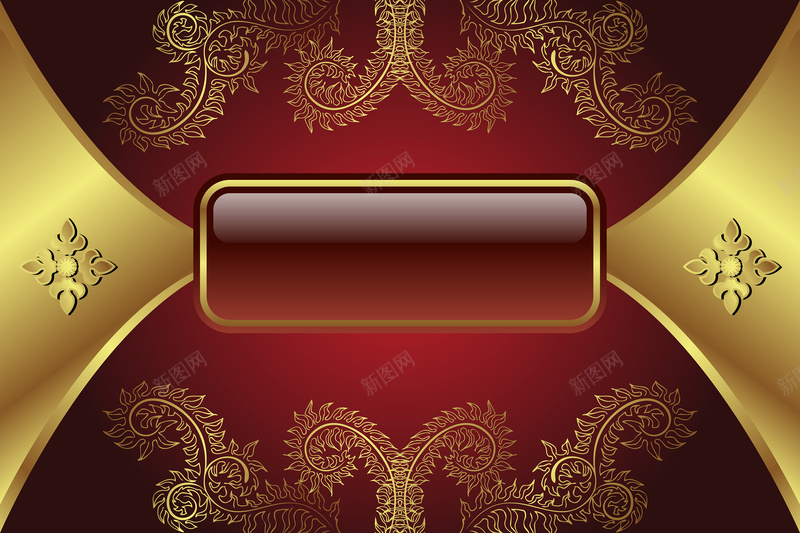 欧式花纹红底金色边框背景jpg设计背景_新图网 https://ixintu.com 欧式 矢量 红底 花纹 金色 边框 海报 背景 素材