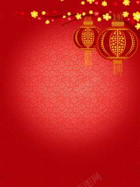 红色灯笼中国风新年放假公告背景素材背景