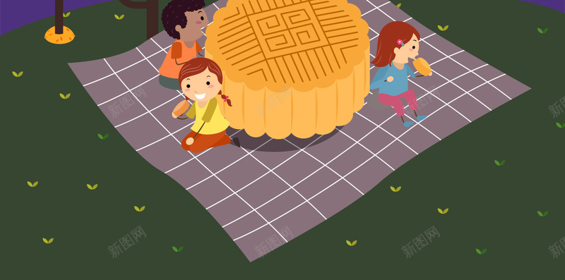 中秋节扁平化紫色创意夜空吃月饼H5背景jpg设计背景_新图网 https://ixintu.com 中秋节 扁平化 紫色 创意背景 夜空 赏月 月饼 月亮 圆月 中秋佳节 中秋团圆