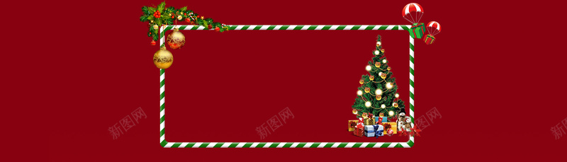 圣诞节红色卡通电商狂欢bannerjpg设计背景_新图网 https://ixintu.com 圣诞快乐 圣诞狂欢 圣诞节 红色 边框 简约 圣诞树 铃铛 可爱 礼物