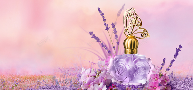 紫色梦幻香水背景装饰背景