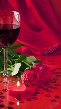 红酒玫瑰浪漫背景背景