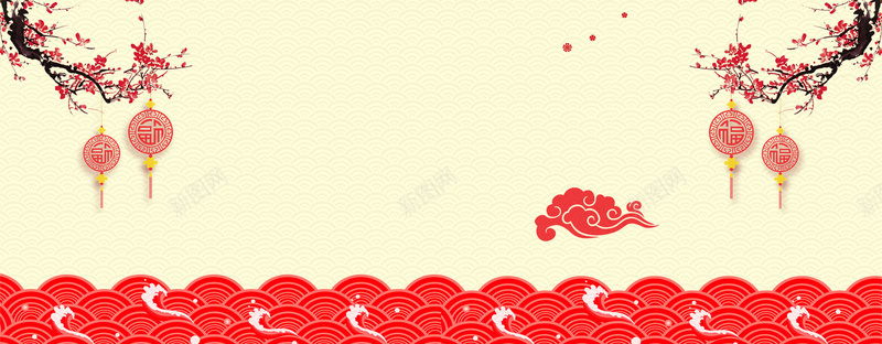 鸡年灯笼中国风主题banner背景
