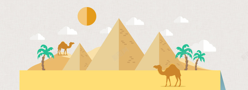卡通沙漠骆驼背景背景