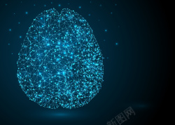 科幻大脑抽象科技光点大脑科幻背景素材高清图片