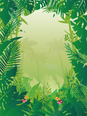 绿色丛林海报背景素材背景