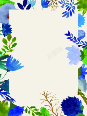 蓝色花卉背景背景
