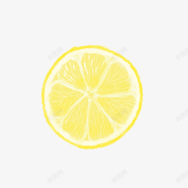 黄色柠檬片手绘png免抠素材_新图网 https://ixintu.com 水果 手绘 黄色 柠檬
