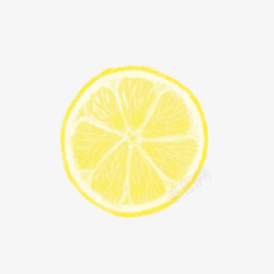 黄色柠檬片手绘素材