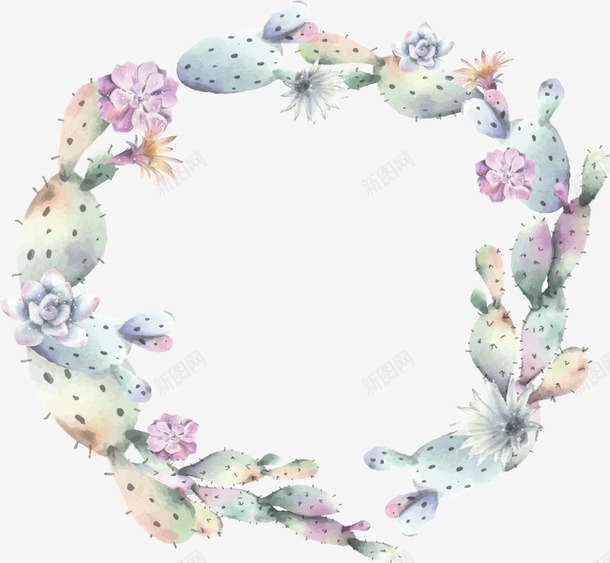 美丽花环矢量图下载ai免抠素材_新图网 https://ixintu.com 鲜花框 美丽花环 卡通插图 创意卡通 插图 PNG图下载 PNG图