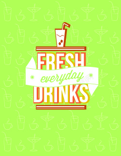 花纹玻璃杯绿色背景饮料宣传单模板高清图片