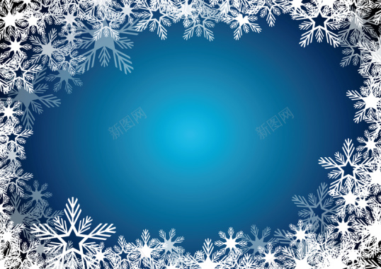 蓝色雪花背景素材背景