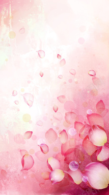 飞舞飘落的玫瑰花瓣水彩H5背景背景