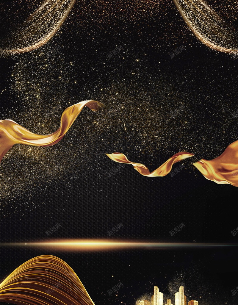 大气黑金房地产荣耀开盘psd设计背景_新图网 https://ixintu.com 金融投资理财 高端大气地产 地产高炮 金色地产 别墅 开盘 招商引资 旺铺 火爆认筹 平面设计 分层文件 源文件 高清