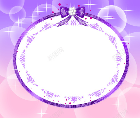 紫色蝴蝶结装饰边框背景背景