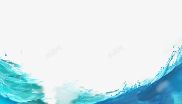 蓝绿色卡通海水波浪效果png免抠素材_新图网 https://ixintu.com 蓝绿色 卡通 海水 波浪 效果