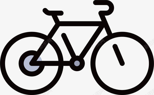 线性自行车免抠图标图标