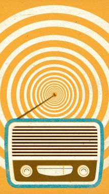 卡通手绘收音机H5背景背景