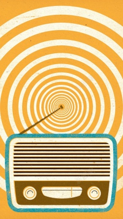 抽象收音机卡通手绘收音机H5背景高清图片