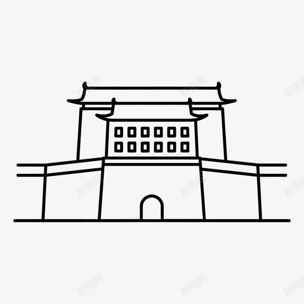 西安城市古楼线条png_新图网 https://ixintu.com 城 安 市 条 线 西 西安加油
