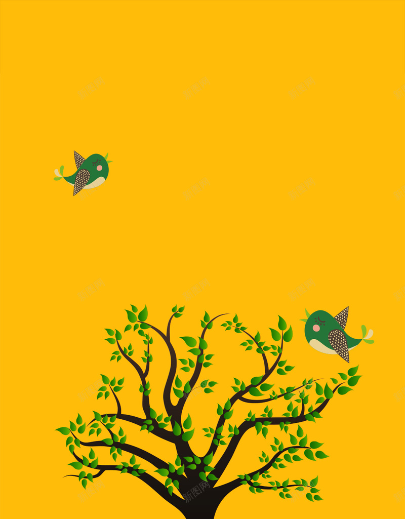 植树节的海报背景psd设计背景_新图网 https://ixintu.com 植树节海报 psd 下载 免费 植树 节日 海报 绿化 黄色 环保