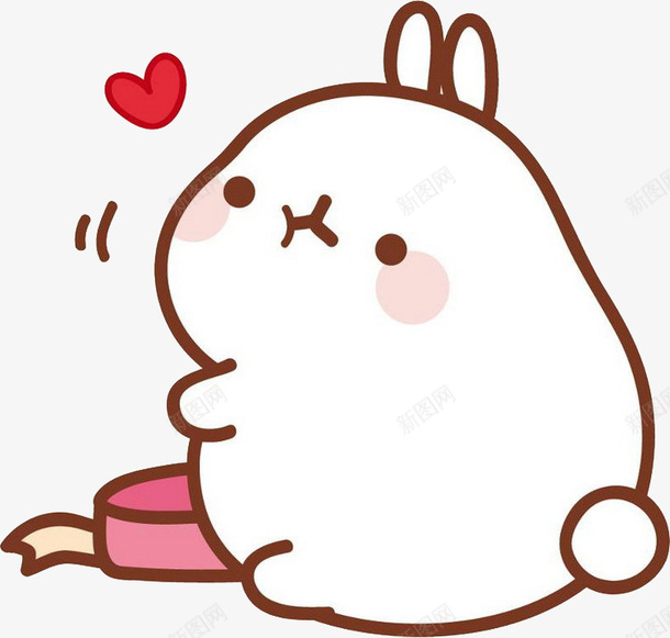 偷吃的兔子PNGpng免抠素材_新图网 https://ixintu.com 白色 兔兔 小兔子 抽象 卡通人物 红色 心形 食物