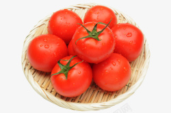 一筐蔬菜一筐红色的西红柿高清图片