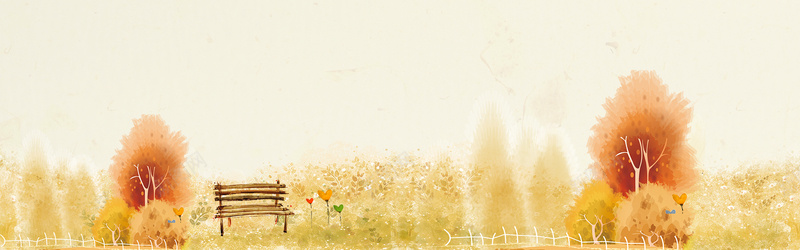 秋季立秋收获唯美枫树黄色背景背景