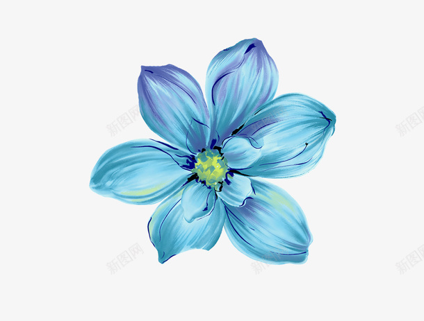 蓝色手绘卡通小花朵png免抠素材_新图网 https://ixintu.com 花朵 手绘 植物 花卉