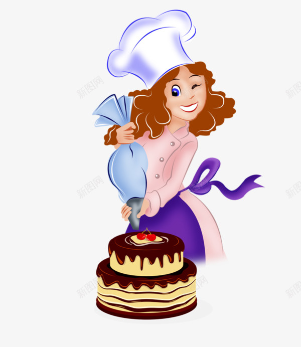 彩色手绘可爱蛋糕烘焙师png免抠素材_新图网 https://ixintu.com 烘焙师 彩色图 手绘图 中国风 创意 简单 可爱 精致