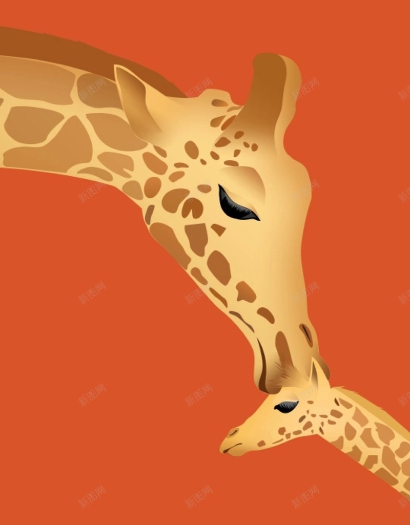 橙色动物H5背景jpg设计背景_新图网 https://ixintu.com 母亲节 长颈鹿 橙色 小动物 卡通 H5 h5 童趣 手绘