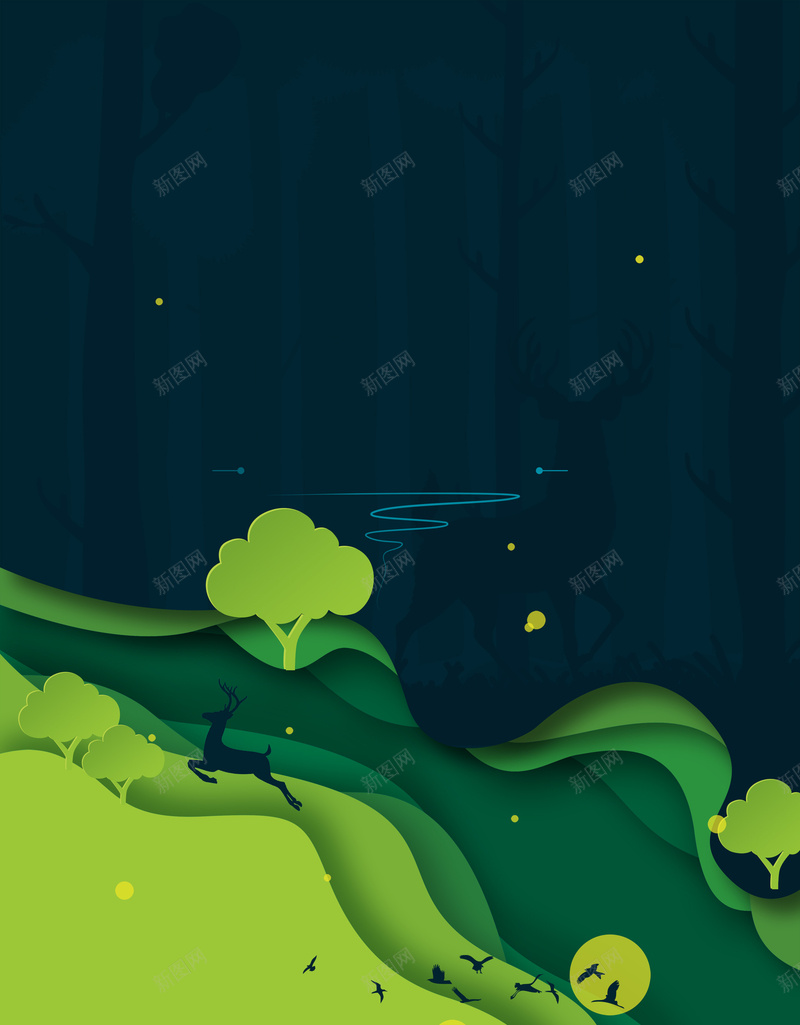 绿色分层渐变创意爱护环境公益海报背景psd设计背景_新图网 https://ixintu.com 植树造林 造福后代 公益 宣传海报 世界环境日 地球 爱护环境 造福人民 保护环境