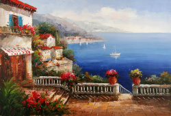欧美风景油画1地中海风景油画图片1高清图片